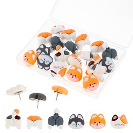 20 Pcs Cute Push Pins Animal Corgi Cat Push Pins Decorative Thumb Tacks for Photos Posters Maps Aesthetic Funny Push Pins for Cork Board Bulletin Board Office Home