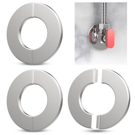 Wall Split Flange, HONSNKS 3Pcs Self Adhesive Round Escutcheon Plate 304 Stainless Steel Wall-mounted Pipe Hole Cover for Various Pipes (34mm/1.34inch ID)