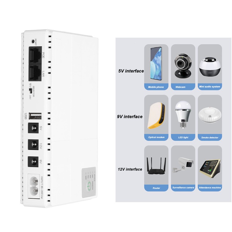 Uninterruptible Power Supply 5V 9V 12V USB POE Port Mini