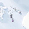 Purple Moon Earrings for Women Sterling Silver Celtic Purple Moon