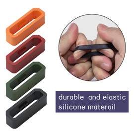 hellosy Watch Band Holder Compatible with Garmin Fenix 5/5X/6/6X/7/7X/Instinct/935/945, Soft Silicone Watch Band Keeper/Loop/Retainer/Fastener Ring for 22mm 26mm Watch Band. (22mm, Black (4-pcs))