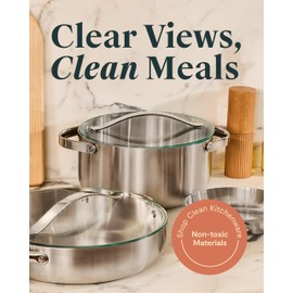 Caraway 12" Glass Lid for Pots and Pans - Made With Tempered Glass - Sized to Fit Caraway Ceramic-Coated & Stainless Steel Cookware