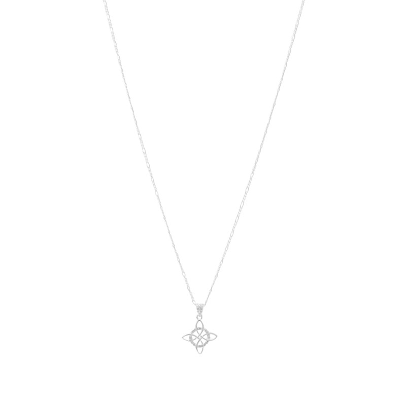 Collar con Dije de Nudo de Bruja en Plata Fina