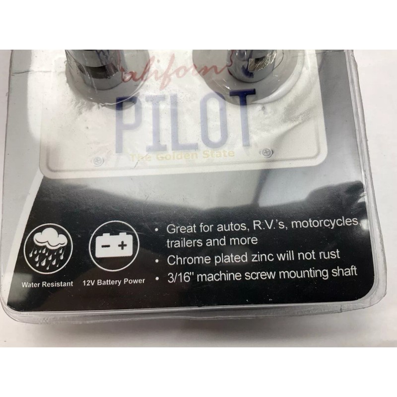 Pilot CZ-3100W 2 PC, Lighted License Plate Bolt Kit, 12V,