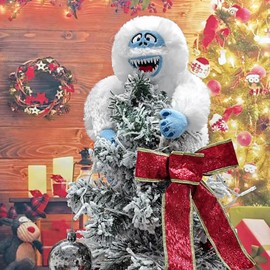 Christmas Tree Topper Filled Snowman Funny Snowman Funny Monster Christmas Tree Decoration (White, 23cm)