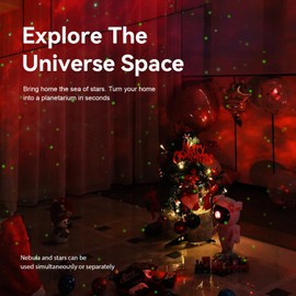 Star Projector Galaxy Night Light - Astronaut Space Projector, Starry Nebula Ceiling LED Lamp with Timer and Remote, Kids Room Decor Aesthetic, for Christmas & Birthdays | Mooyran