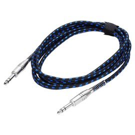 QUARKZMAN Guitar Instrument Cable, 10 Feet 1/4 Inch to 1/4 Inch Straight to Straight Angle Electric Guitar Jack Cable for Guitar Bass, Black Blue