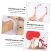 KONTONTY Round Fan Stand Traditional Chinese Style Fan Rack Easy
