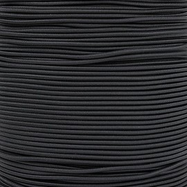 GOLBERG Elastic Shock Cord - 2.5mm, 1/32, 1/16, 3/16, 5/16, 1/8, 3/8, 5/8, 1/4, 1/2 inch Diameter - 10, 25, 50, 100 ft Lengths - Made in The USA (Black, 2.5mm x 25ft)