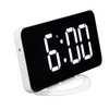 LED Digital Alarm Clock USB Charging Mirror Clock with 4