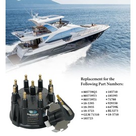 ENGINEMAN THUNDERBOLT Distributor Cap and trigger wheel Rotor Kit with gasket and screws for Mercruiser 5.0, 5.7, 7.4, 8.2 5.0L 5.7L 7.4L 8.2L V8 engines 805759Q3, 805759T3 18-5935