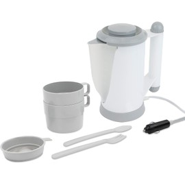 White 12v In Car, Boat, Caravan & Motorhome Travel Kettle - (Ideal for Camping & Festivals)