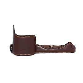 fittings4you Half Shell Camera Case Compatible with Sony A7R Faux Leather Coffee CC1784c, brown, Camera case