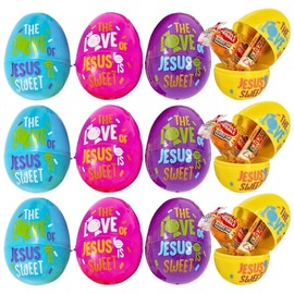 Jesus is Sweet Candy-Filled Plastic Easter Eggs - 24 Pieces