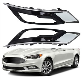 munirater 2-Pack Front Bumper Fog Light Cover Grilles Replacement for Fusion 2017-2018 Left and Right Side