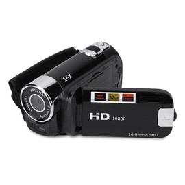 Full HD 16X DV Portable Camcorder Digital Video Camera 270° Rotating Screen Digital Support with Zoom Night Recording (Black)