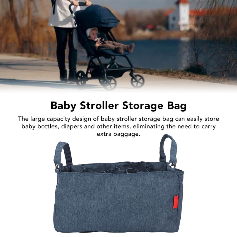 Baby Stroller Storage Bag Large Capacity Multi Compartments Baby Stroller