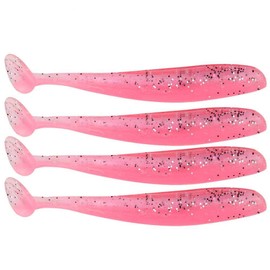 20 PCS Fishing Soft Lure 7.5cm/2g Plastic T Tail Bait Artificial Worm Swimbait for Bass Trout Walleye Fishing Accessory(Pink),bait