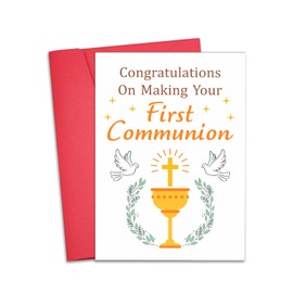 First Communion Gifts for Girls Boys First Communion Card Religious Gifts for Teens Daughter Son Inspirational Gifts for Women Men Holy Cards Christian Gifts for Women Men Spiritual Gifts for Women