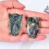 AMOYSTONE Natural Labradorite Rock Polished Quartz Crystal Healing Palm Stone