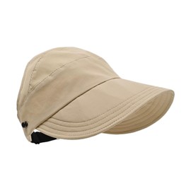 EUBEISAQI Sun Hats for Women, UV Protection Wide Brim Hiking Hat with UPF 50+ - Breathable Beach Sunhat Golf Beach Visor Cap for Camping Fishing Picnic Khaki