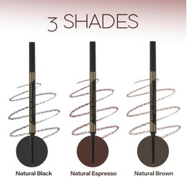 EBIN NEW YORK Micro Brow Pencil Natural Brown – Fine Tip Brow Pencil with Smooth Application & Built-In Blending Brush