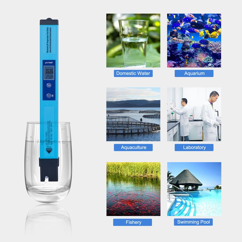 pH Meter Digital 2 in 1 PH Temp Meter Backlight