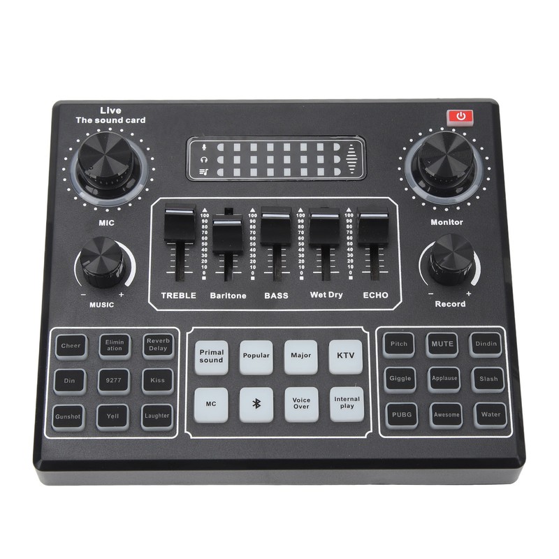 Live Sound Card Professional Dual Channel Bluetooth Stereo Mixer Board