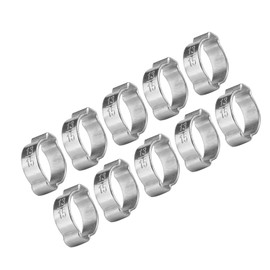 Sonew 20PCS Double Ear Hose Clamp, Zinc Plated Iron Galvanized 13-15MM Two Ear Hose Clamp for Petrol Pipe Tube