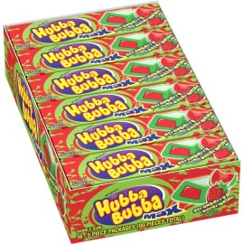 HUBBA BUBBA Max Bubble Gum Strawberry Watermelon Flavored Chewing Gum (18 packs)