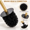 Gold Stainless Steel Toilet Brush and Holder Set with Long