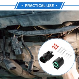 VekAuto 3 Pin Car Sensor Connector Plug Kit Compatible for Hyundai for Kia, Waterproof 2.2 mm Series Plastic Black Male Female Wire Terminal Connector