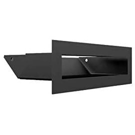 KRATKI ventilation grille AIR | Warm air grille 6 x 20 cm | Black | Exhaust grille for chimney ventilation | Air intake at a 45 degree angle | overheating resistant | Ideal for modern interiors