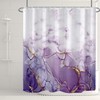 Uiiooazy Marble Bathroom Shower Curtain Purple Gold Waterproof Fabric Shower