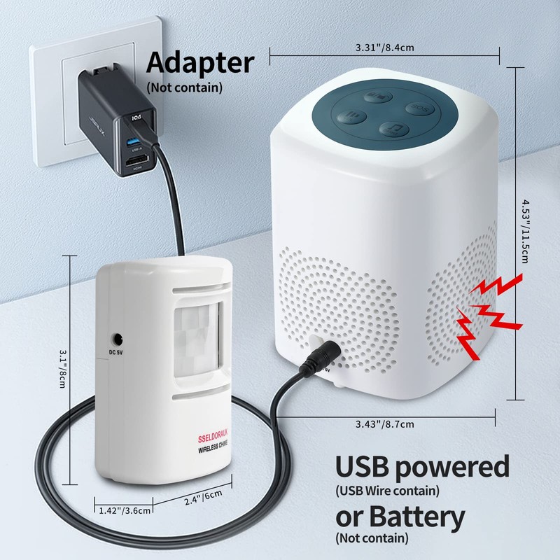 S SELDORAUK Dog Barking Alarm Motion Sensor with Remote- 1000