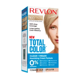 Revlon Total Color Permanent Hair Color, Clean and Vegan, 100% Gray Coverage Hair Dye, 100 Extra Light Natural Blonde, 3.5 oz