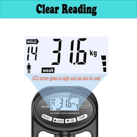 Digital Hand Force Meter 120 kg, Hand Dynamometer, Grip Strength Gauge, Digital Dynamometer, Hand Force Meter (120 kg)