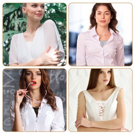 7Pcs Lady Clip-on Lace Mock Camisole Bra Insert Panels, Anti Peep Overlay Modesty Panel Vest Invisible Bra Vests for Low Cut Tops Dresses V-Neck Cover up Cleavage Underlay Women Girls Female