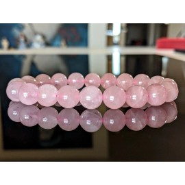 RAYON MADAGASCAR Rose Quartz Bead Bracelet for Men Women Stretch 10mm
