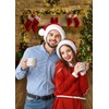 OUYIDA 5X7FT Christmas Fireplace Theme Backdrop for Photography Tree Sock
