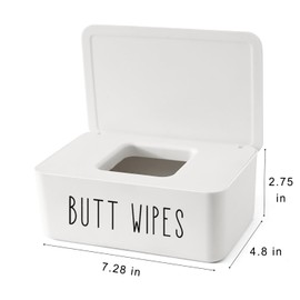 illikkuyax Butt Wipe Holder Flushable Baby Wipe Container Dispenser for Nursery Diaper Easy to Access,7.28"L x 4.80"W x 2.75"H (Black)