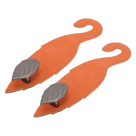 Partuto 2 Pcs Universal Car Seat Headrest Hook for Most Car, SUV, Truck Car Seat Back Organizer Hooks Sturdy Faux Leather Metal Orange 7.87"x2.17"