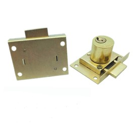 Drawer Lock Furniture Lock Furniture Lock Screw Lock with Key Set for Drawers and Cabinets Brass