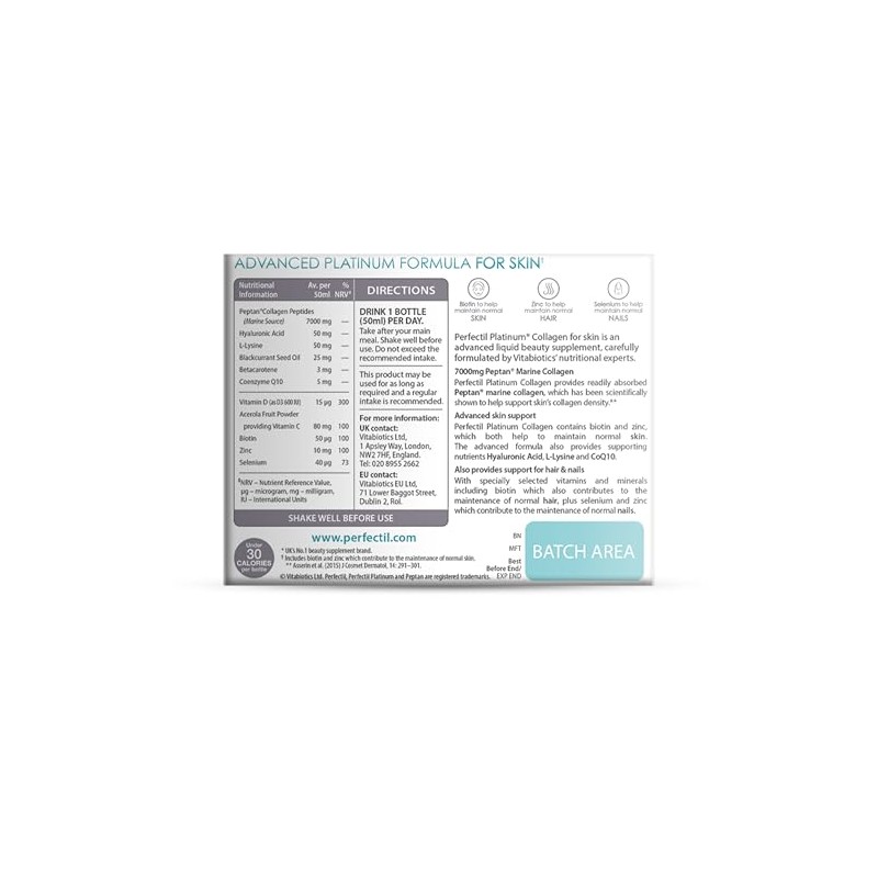 Perfectil Platinum Collagen Drink Supplement for Women Skin - 10