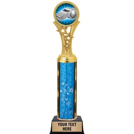 Whistle Trophies, 11" Blue Stars Coaches Whistle Trophy Award, Free Engraving