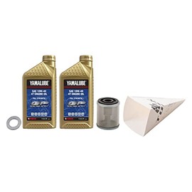 Tusk 4-Stroke Oil Change Kit Yamalube Hi-Perf. Synthetic 10W-40, M14 Crush Washer, Funnel – Compatible with Yamaha WR 250F 2001-2002