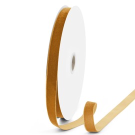 VISPAD 5/8" x 25 Yards Velvet Ribbon, Beige Single Face Velvet Ribbons Perfect for Gift Wrapping, Wedding Party, Christmas Wreath Decoration, Hair Bows Ribbon, Valentine's Day, Bouquet - 1 Roll