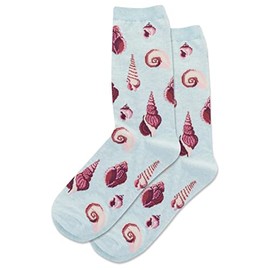 Hotsox Women's Shells Crew Socks 1 Pair, Mint Melange, Women's 9-11