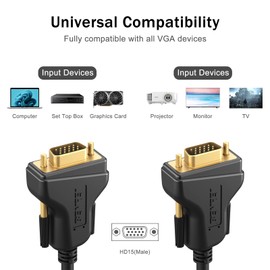 BENFEI VGA to VGA 6 Feet Cable with Ferrites