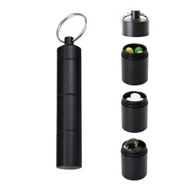 LIUJZZJ Pill Box Key Ring Waterproof with 3 Separable Compartments Small Pill Box for On the Go Pill Container